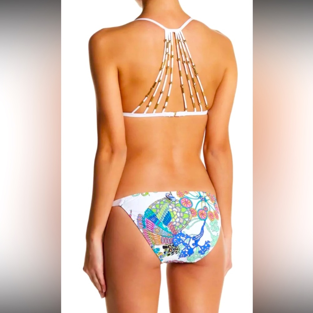 Trina Turk Finding Nemo Dory Triangle Top & Side-Tie Bottom Like New